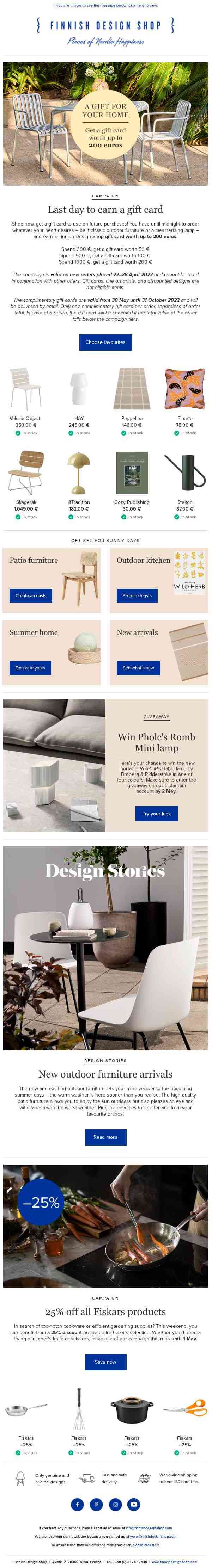 Last day: complimentary gift card | Win a Romb Mini lamp