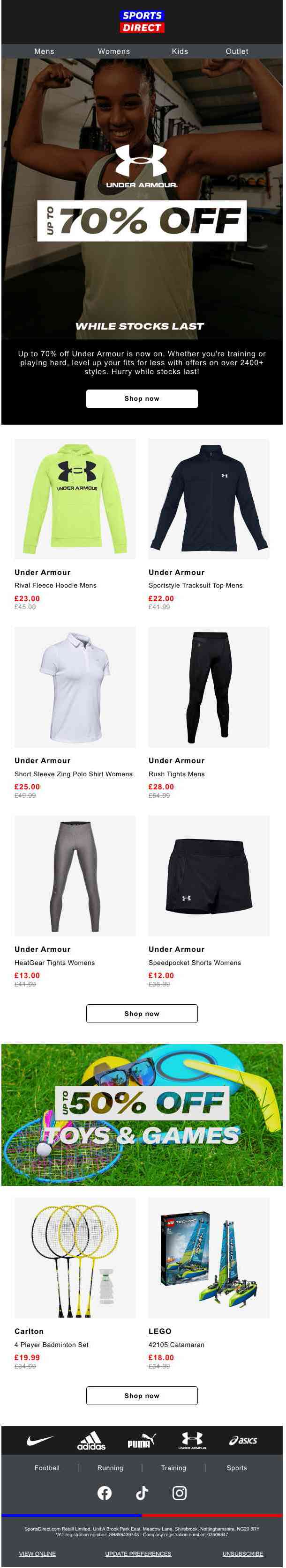 ⚡ INSIDE: Up to 70% off Under Armour ⚡