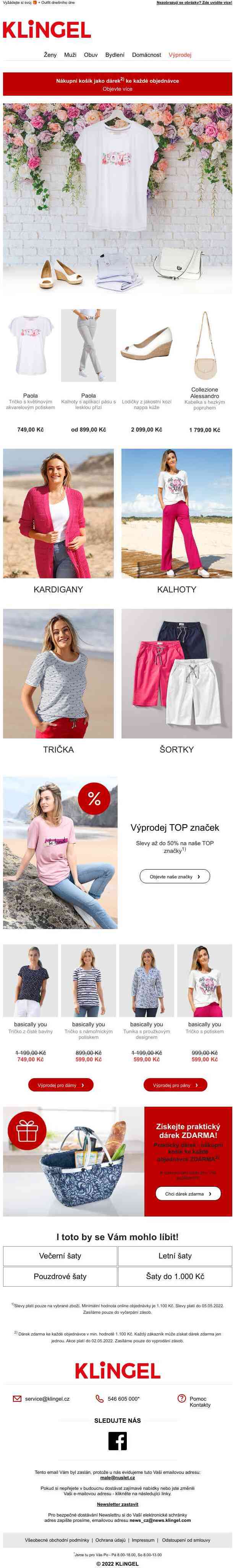 Nákupní košík jako dárek zdarma k Vaší objednávce