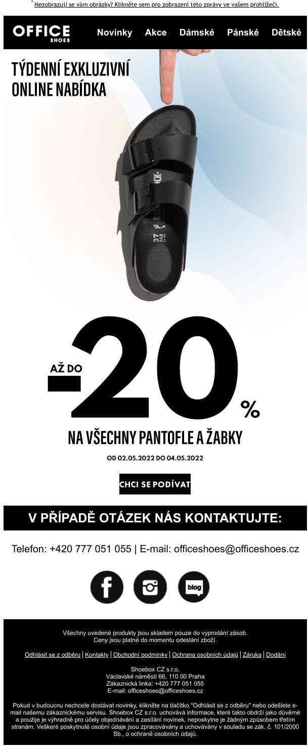 Slevy až do -20% na všechny pantofle a žabky už nyní jen pro Vás! 🥰👡
