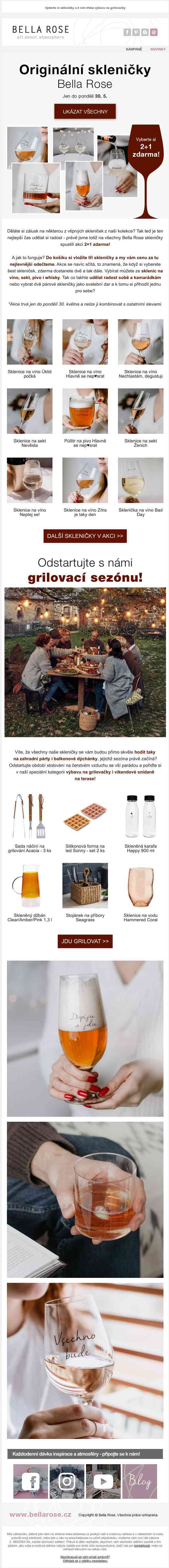 Akce 2+1 ZDARMA na skleničky z kolekce Bella Rose 🍷