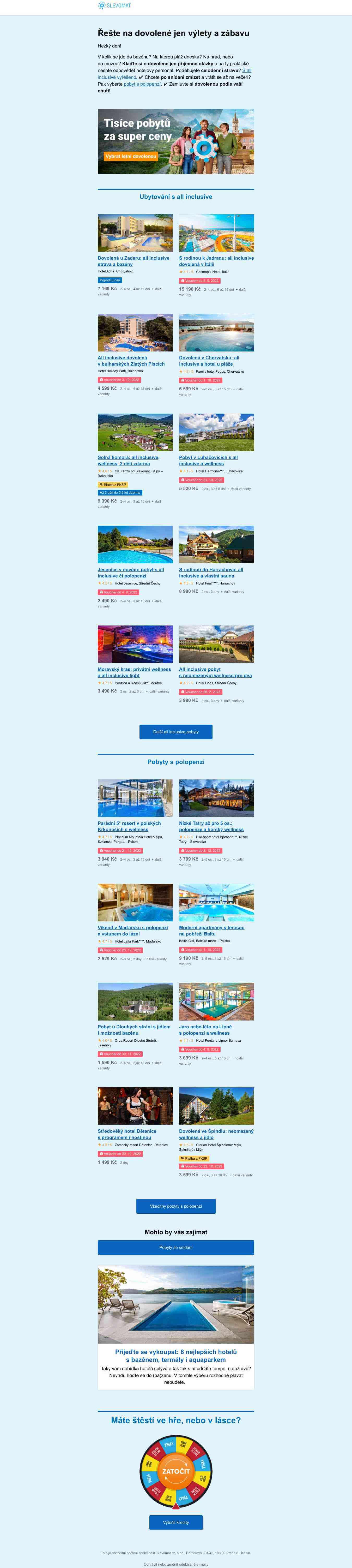 Dovolená s all inclusive? Výběr těch nej najdete uvnitř 📧