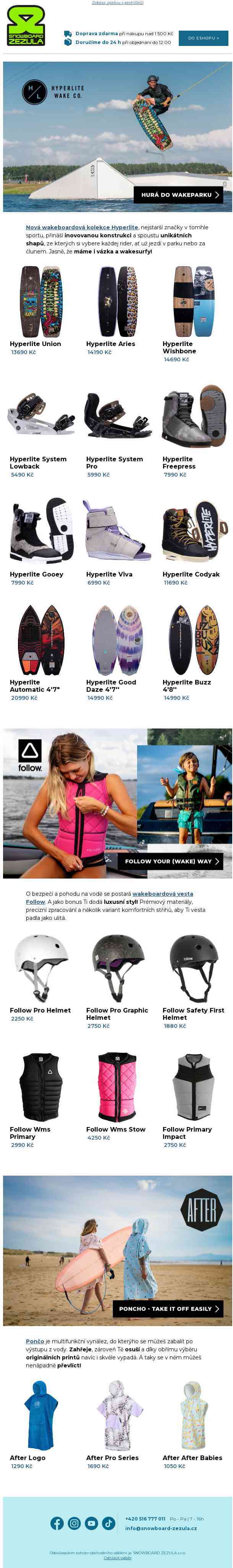 Jsou tu wakeboardy Hyperlite 2022!