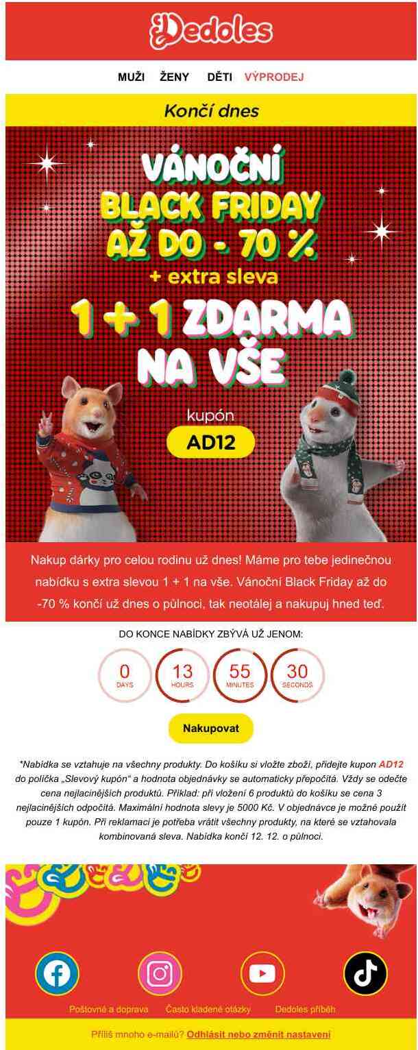 Využijte Black Friday pro vánoční nákupy. Slevy až 70 %.