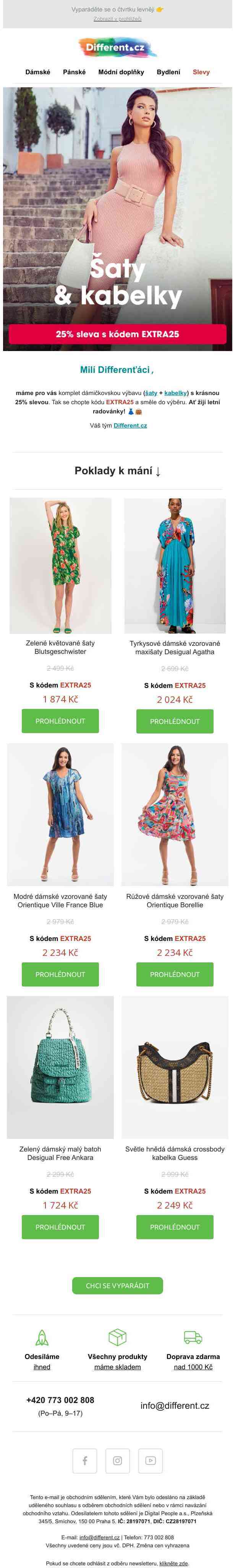 ❣️ Extra −25 % na šaty a kabelky ❣️