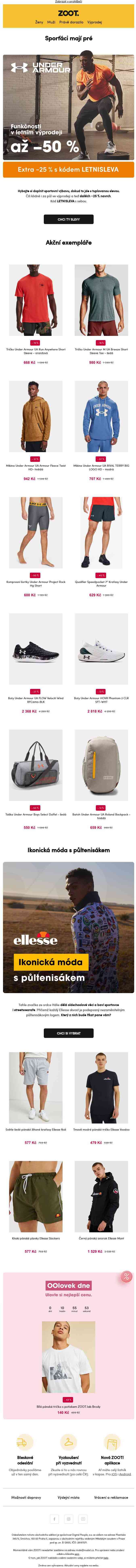 Under Armour | Až −50 % + extra 25% sleva