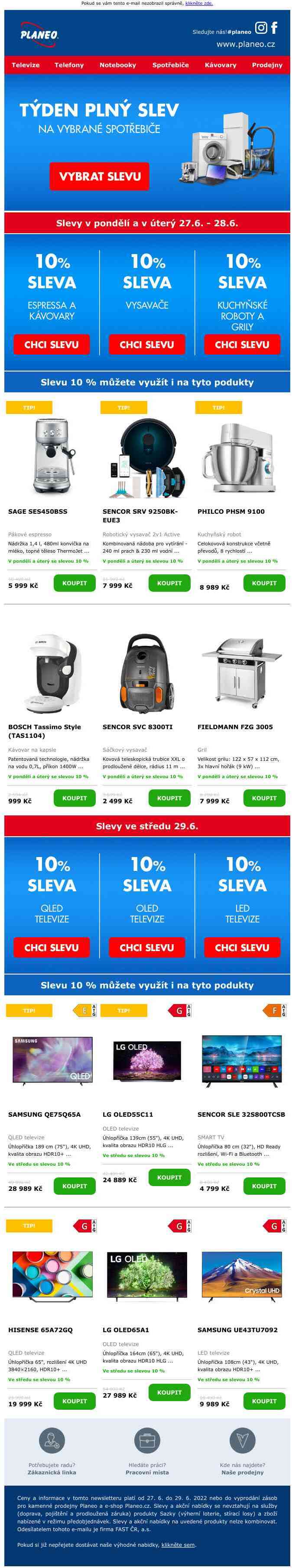 Týden plný slev je tady! Sleva 10 % na vybrané produkty!