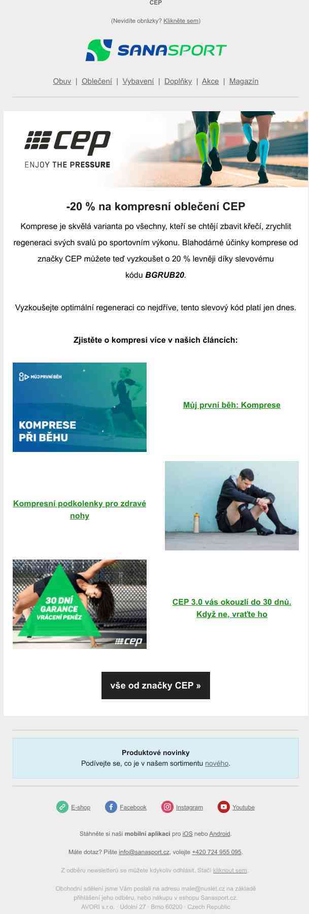 Značka CEP má teď -20 % na kompresní oblečení