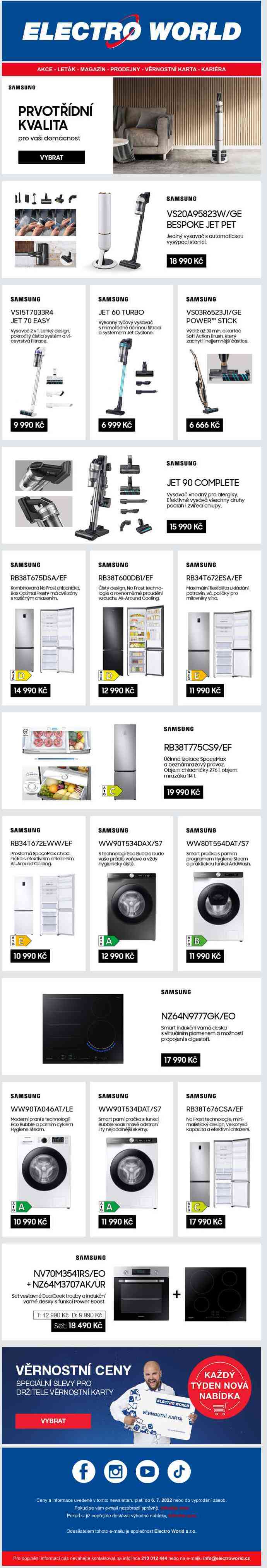Spotřebiče Samsung - skvělý design a kvalita pro váš domov. Vyberte si.
