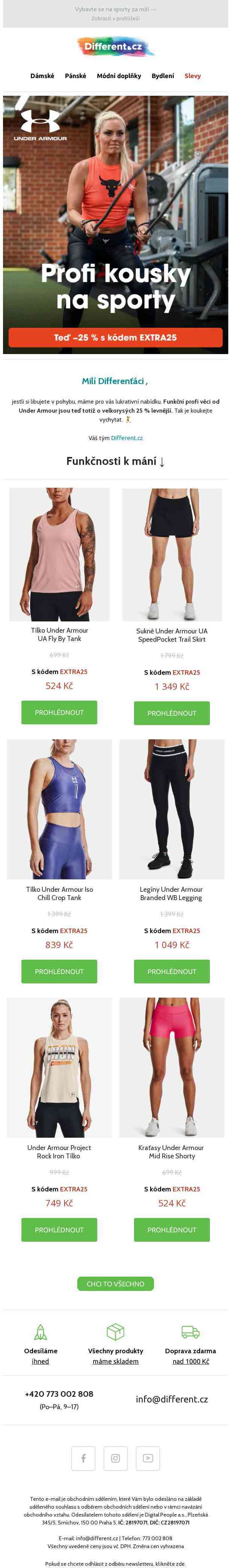🤸 Extra −25 % na Under Armour 🤸