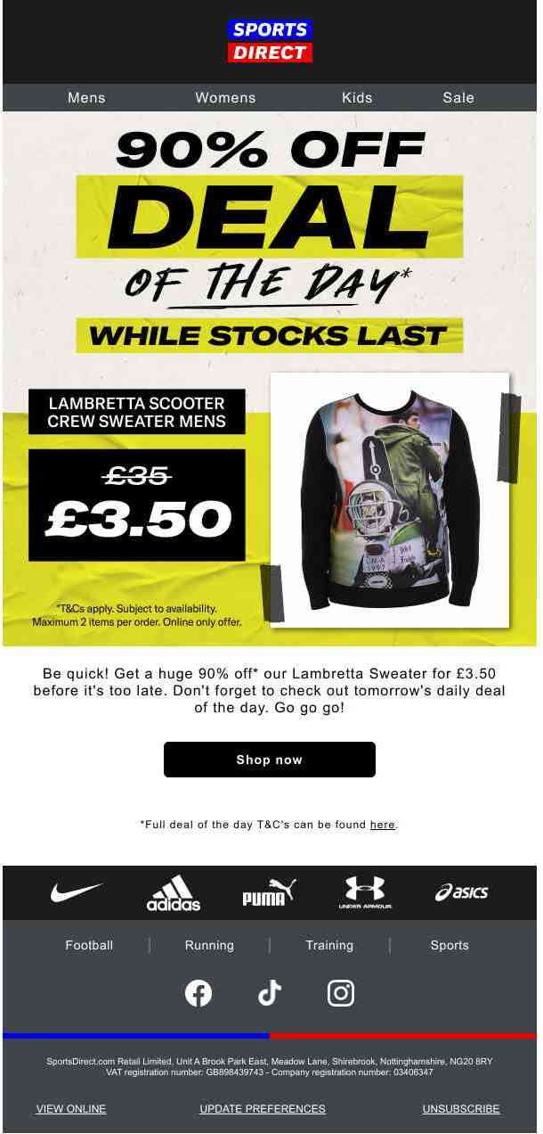 Hurry! 90% off Lambretta Sweater for £3.50 🚨