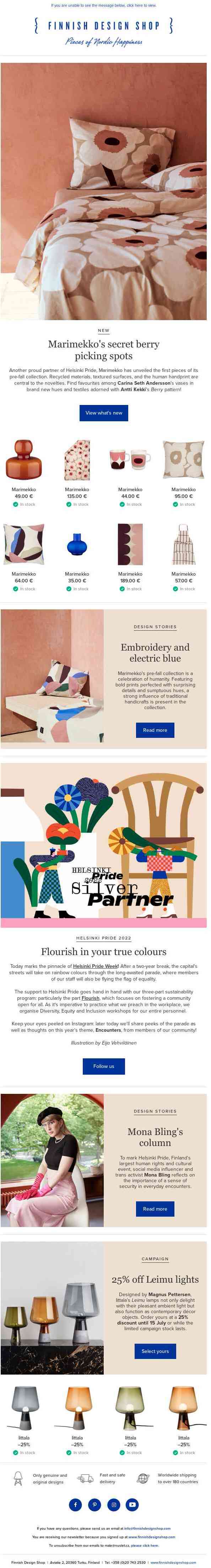 News from Marimekko | Helsinki Pride parade is back!