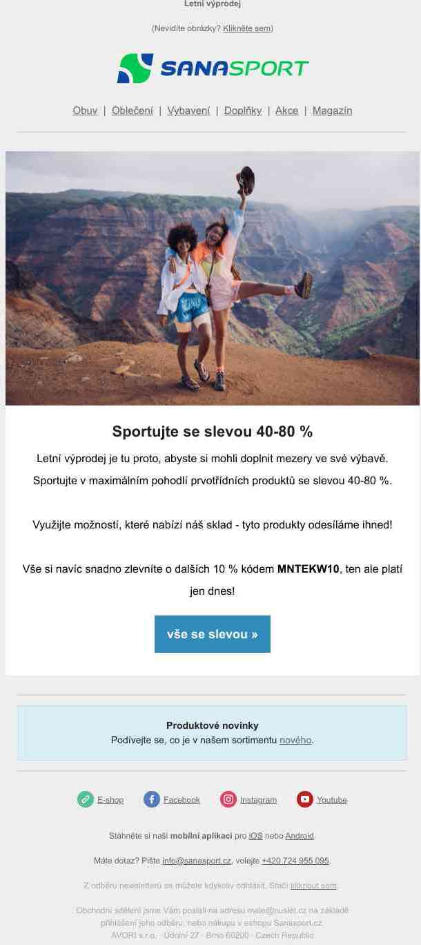 Horké slevy letního výprodeje dosahují 40-80 %