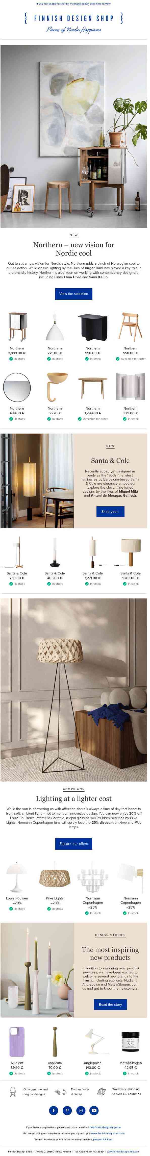 New brand: Northern | Up to 25% off lighting