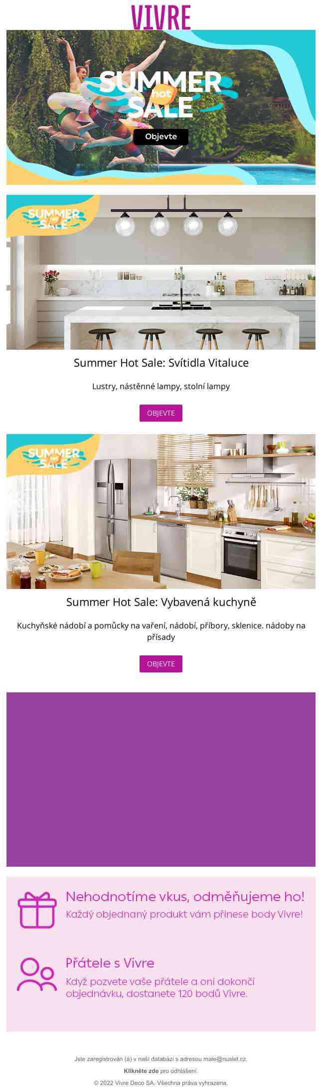 Speciální akce se Summer Hot Sale! Objevte kolekce Svítidla Vitaluce a Vybavená kuchyně. 🤩