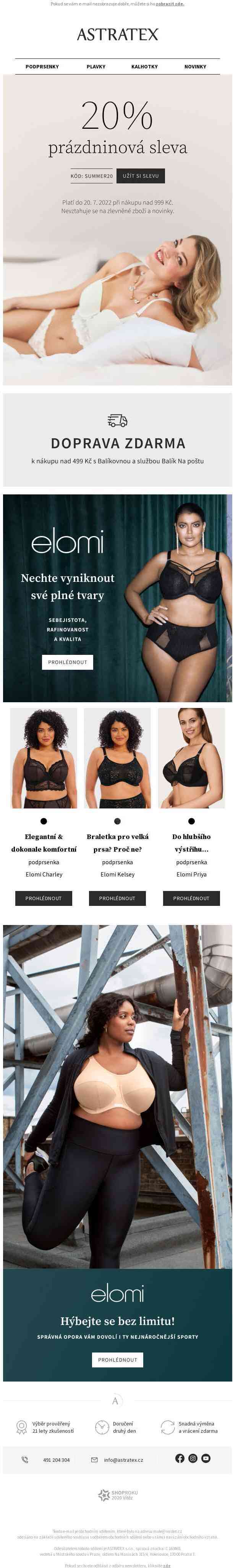 Sleva 20 % na váš nákup |Elomi, sebejisté prádlo pro velká prsa.