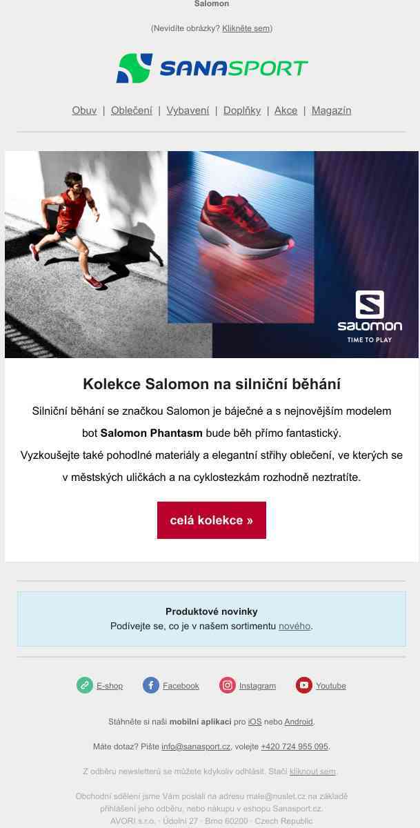 Salomon přibíhá se silničním modelem Phantasm