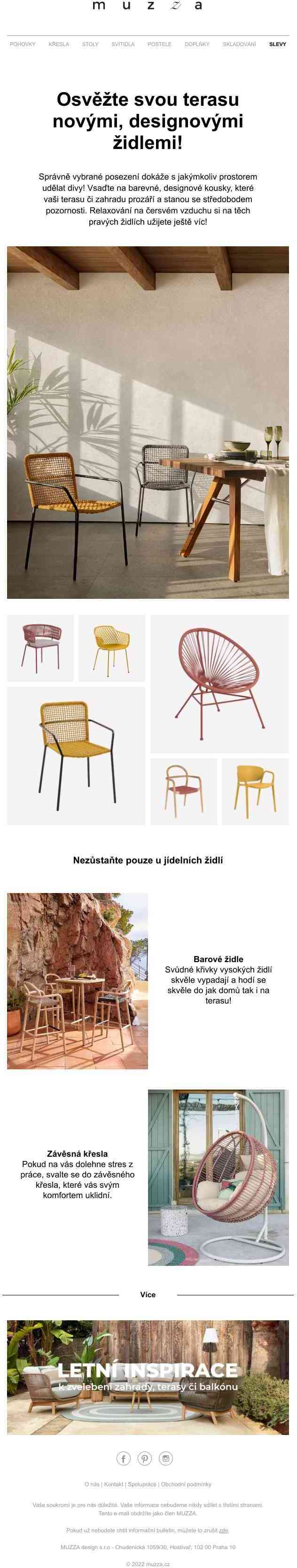 ✨ Osvěžte svou terasu novými, designovými židlemi!