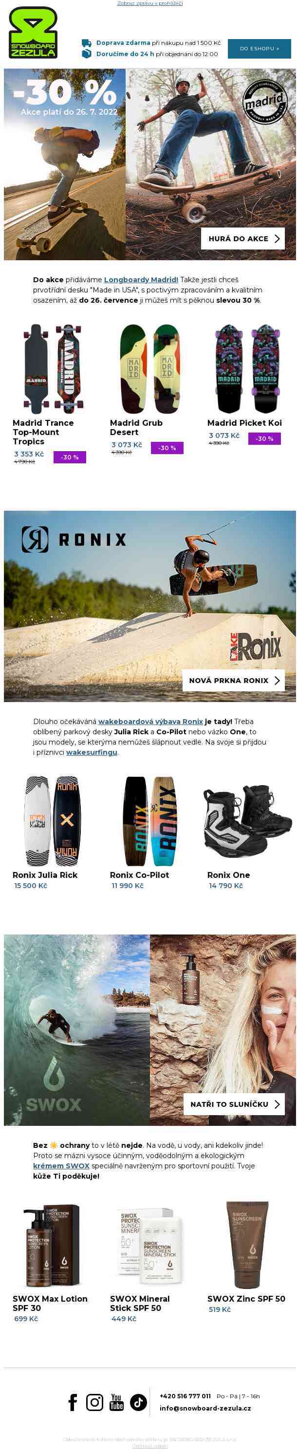 Rozšiřujeme akci -30 % na longboardy Madrid!