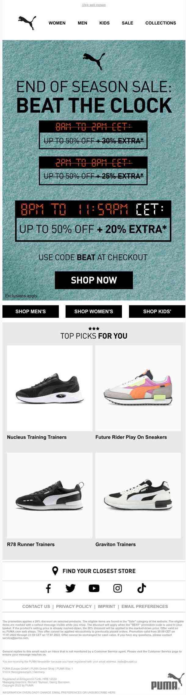 LAST CALL: Extra 20% Off Sale Items ends midnight*