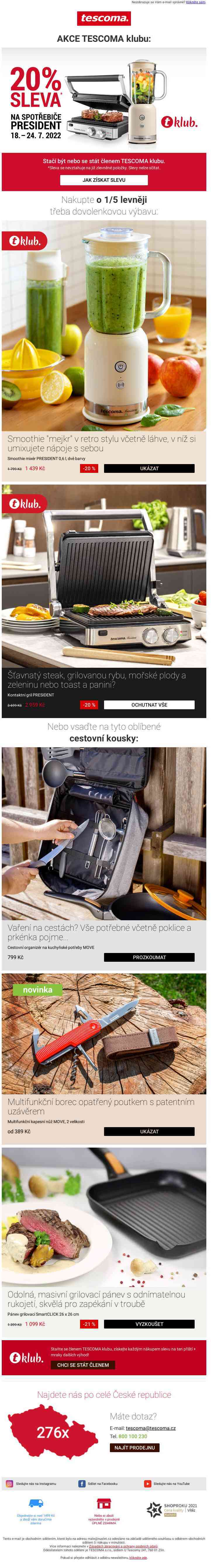 Mimořádná akce TESCOMA klubu