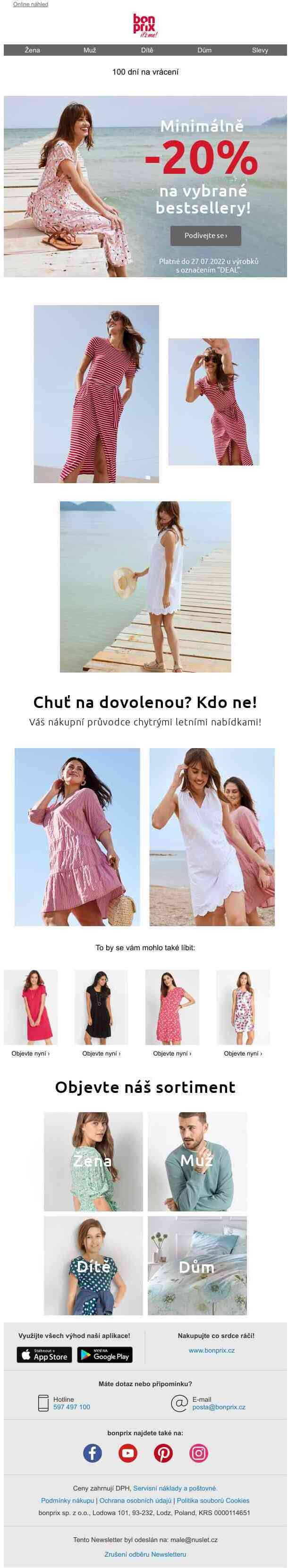 Pouze krátkou dobu! LETNÍ NABÍDKY
