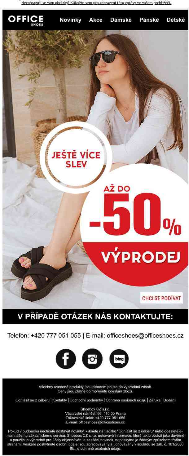 🔴Měníme úroveň slev! Vychutnejte si letní výprodej právě teď pouze v OFFICE SHOES!🔴