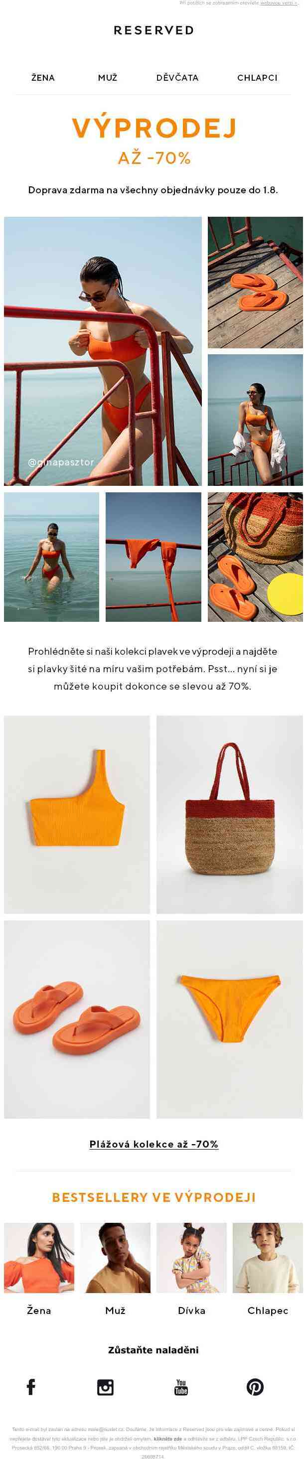 Až -70% na plážovou kolekci