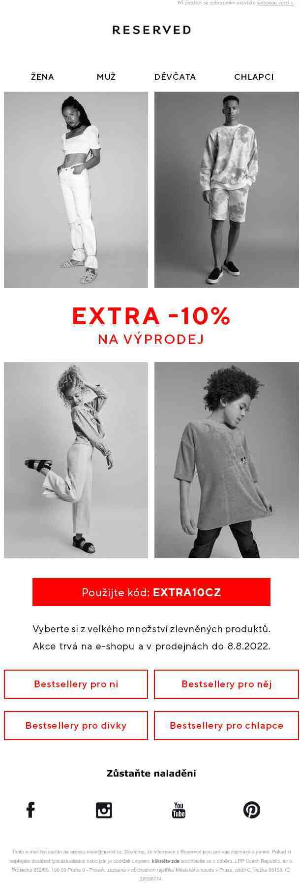✂ Extra -10% na výprodej!