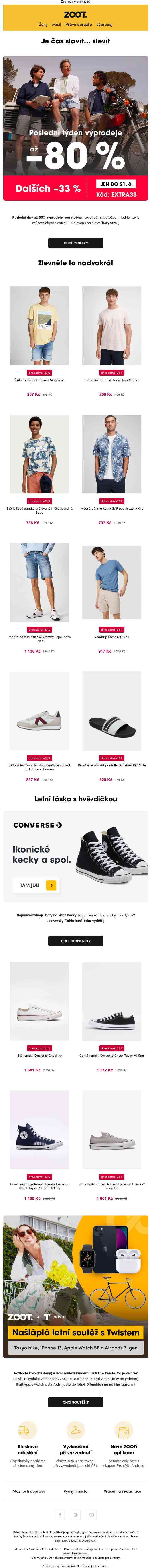 Psst, ulovte extra –33 % [i na až 80% výprodej]