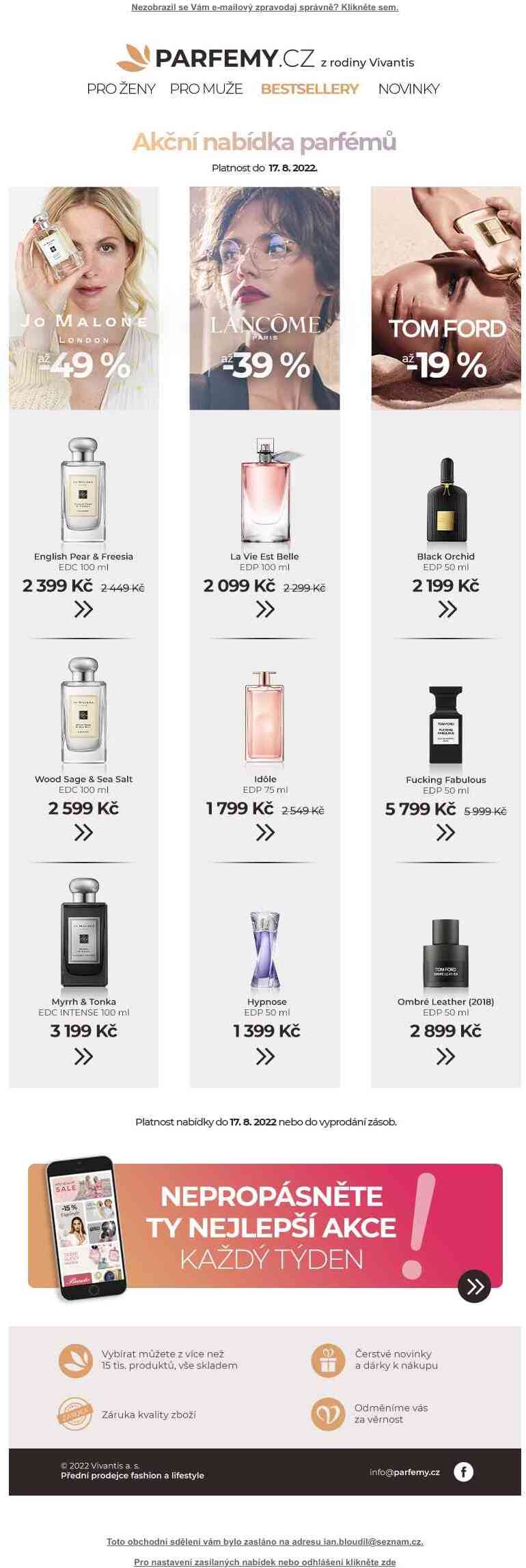 Akční nabídka ikonických parfémů >> pouze do 17.8.