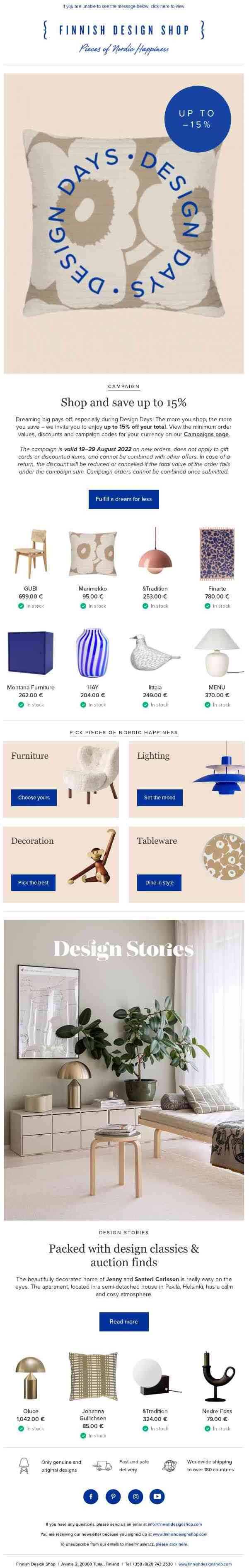 Design Days: Save up to 15% | Dreaming big pays off