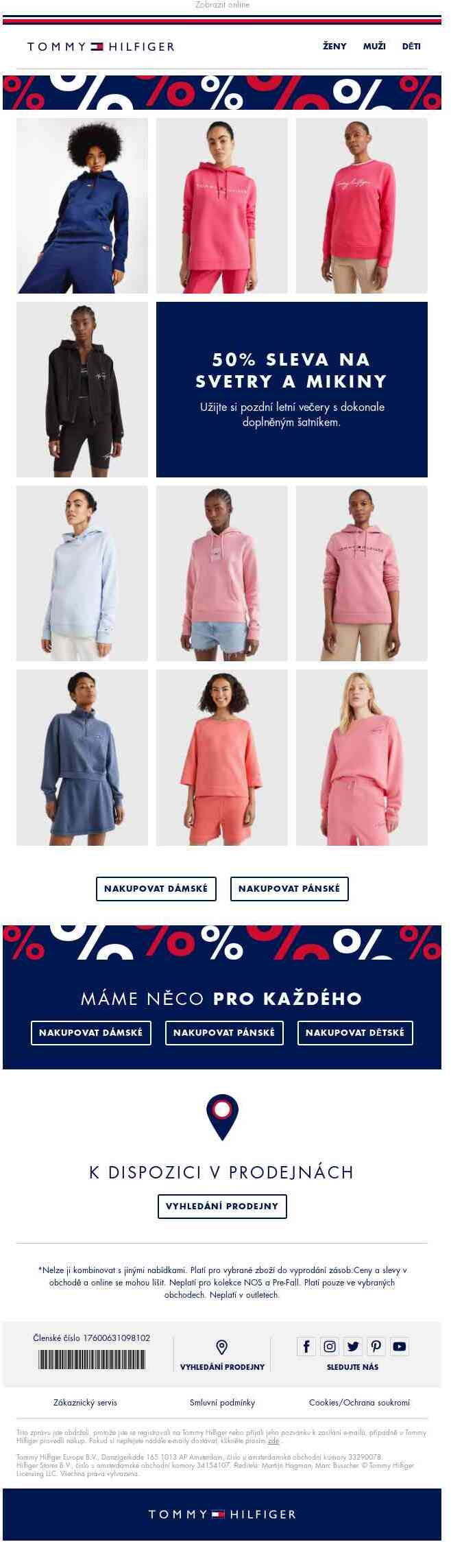 Časově omezená 50% sleva na svetry a mikiny