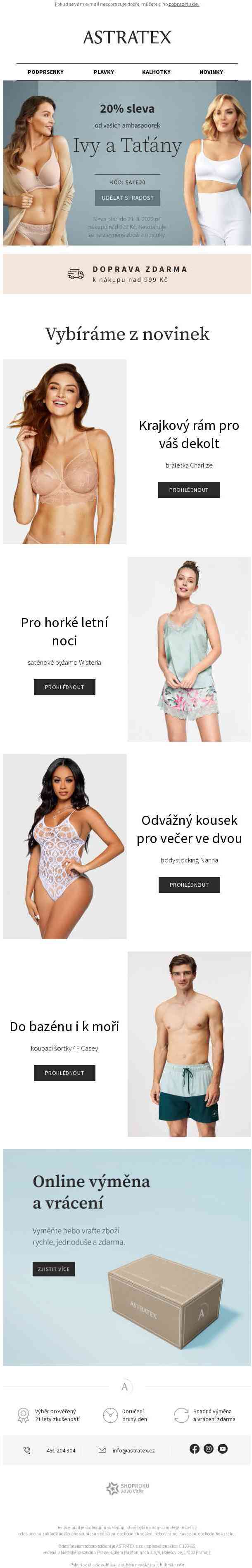 Okouzlující novinky | Sleva 20 % a doprava zdarma.