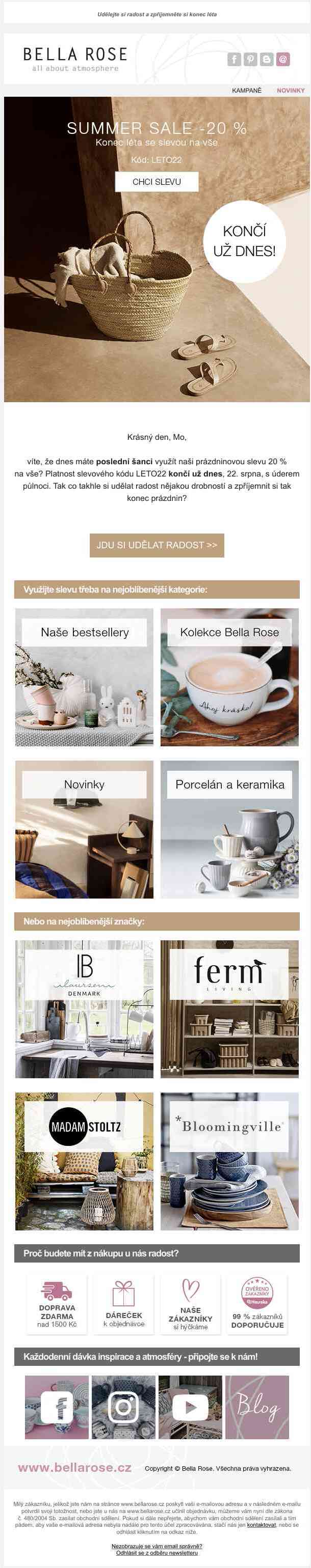 Poslední šance 🏁 SLEVA 20 % na vše dnes končí!