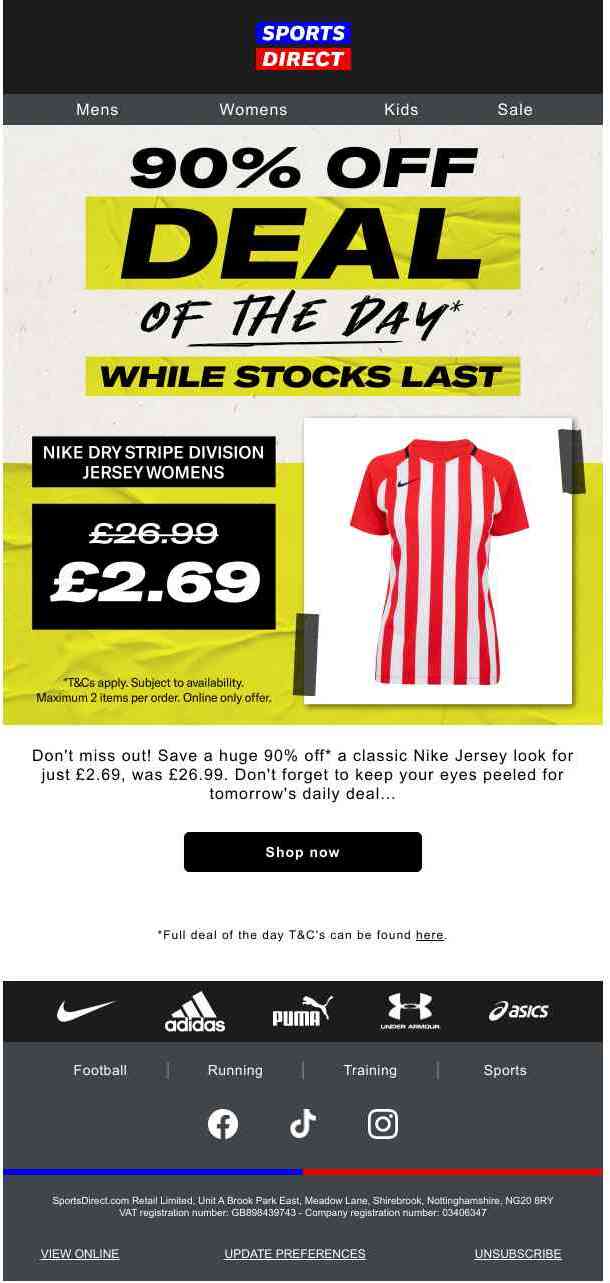 90% OFF NIKE Jersey now £2.69 👕👌