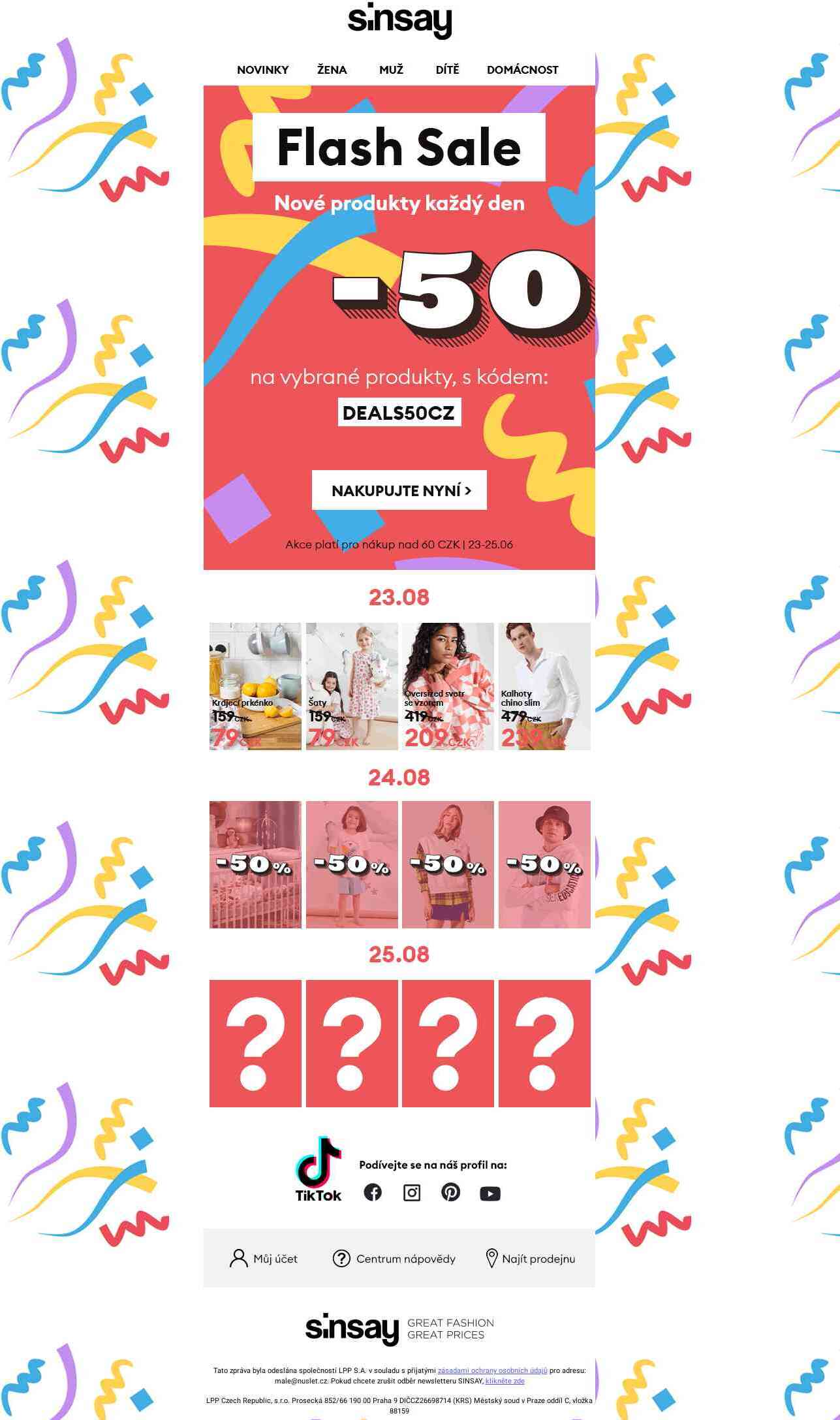 ⚡️ -50 % ⚡️ BLESKOVÝ VÝPRODEJ ⚡️