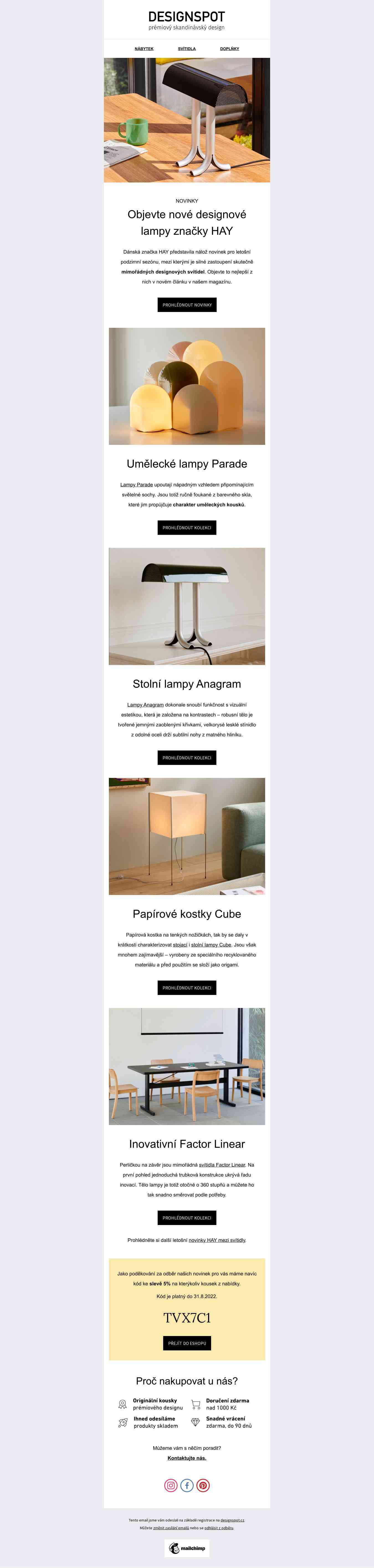 Nové designové lampy HAY 💡