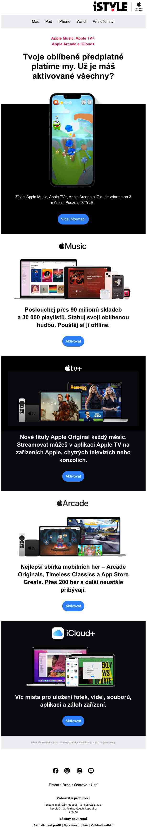 Nejoblíbenější Apple předplatné zdarma