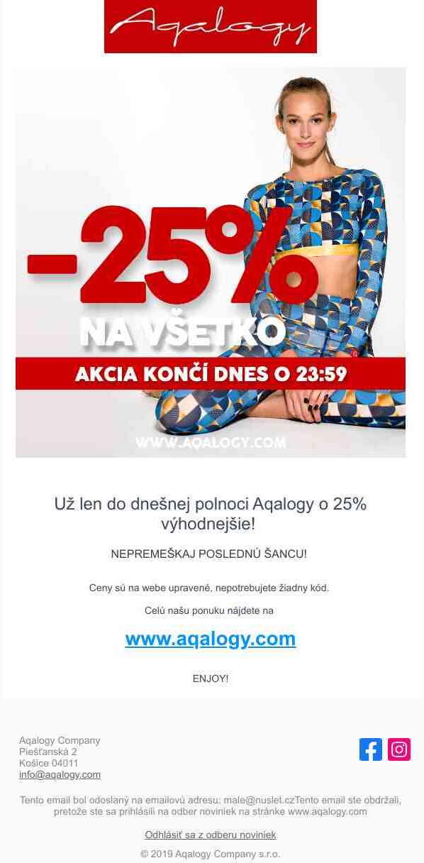 25% ZĽAVA - POSLEDNÁ ŠANCA