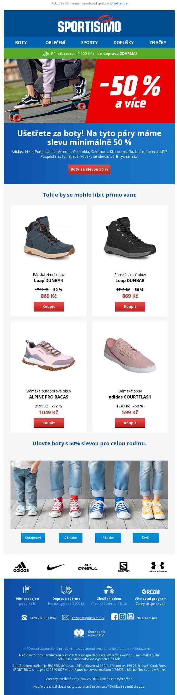 🔵 Vše za půlku! -50 % na obuv