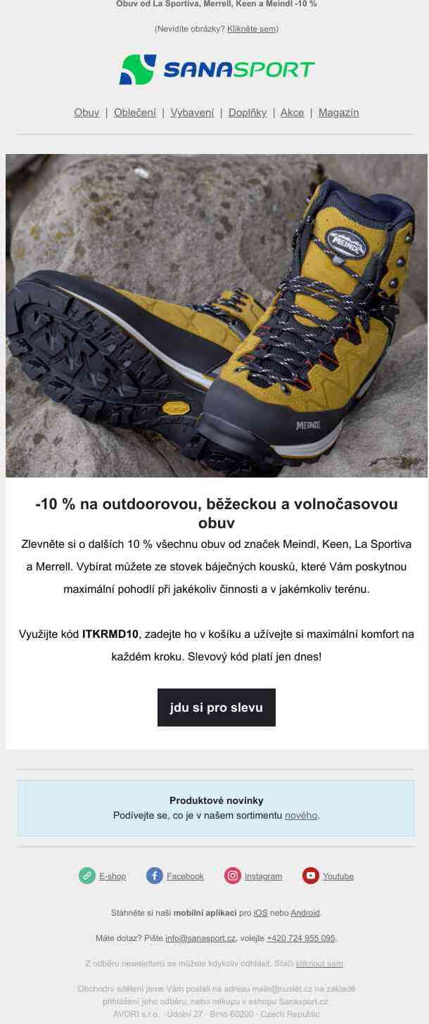 Obuv od La Sportiva, Merrell, Keen a Meindl -10 %