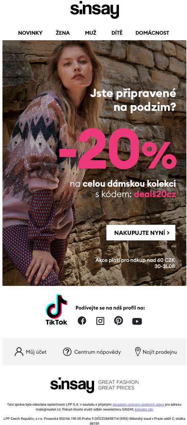 🍁 Podzimní dívko, využijte akci -20%