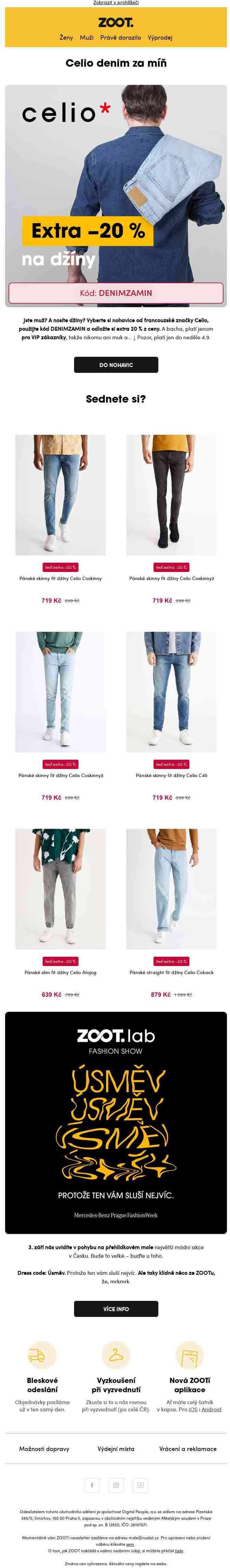 Celio + 20% sleva na džíny = VIP 💙