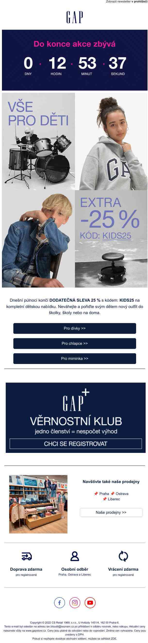 Dětské oblečení s extra -25 %