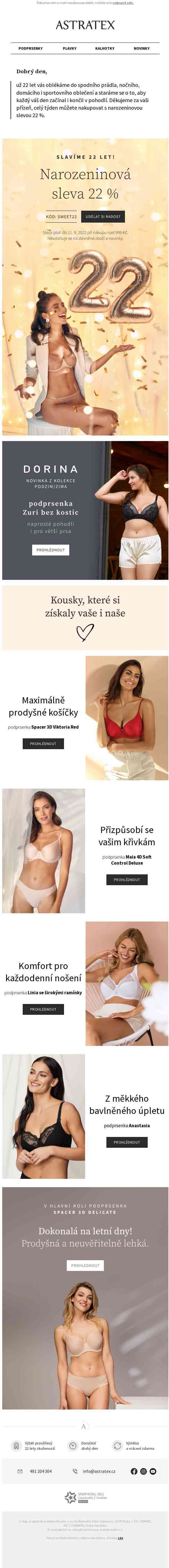 Narozeninová sleva 22 % 🎁 Jsme s vámi krásných 22 let.