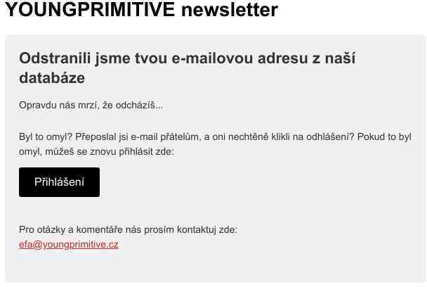 Newsletter: Nyní jste odhlášen(a)