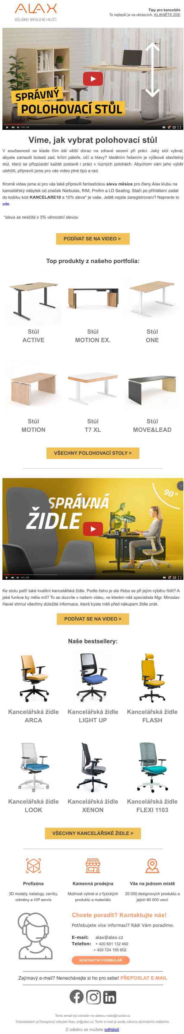 Potřebujete zařídit pracovnu? Přinášíme vám 10% slevu na kvalitní kancelářské židle a stoly!