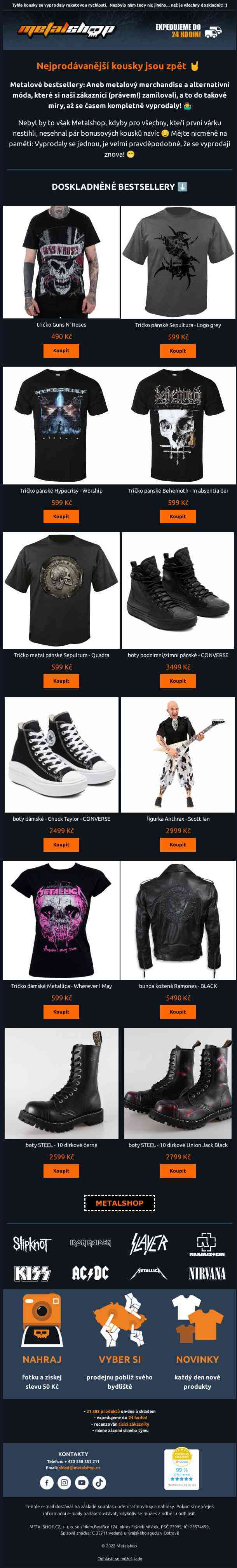 Pozor 🚨 Obrovské doskladnění metalových bestsellerů! 😮