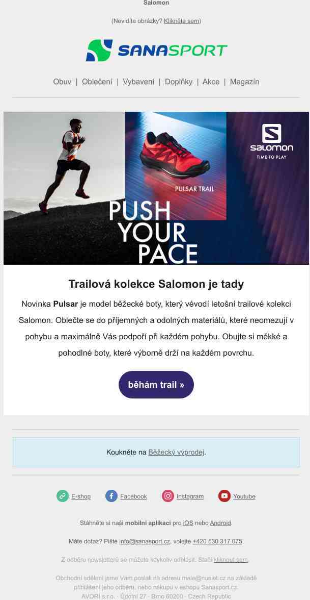 Běhejte v nové trailové kolekci značky Salomon